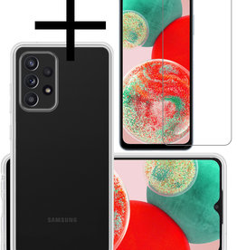 NoXx NoXx Samsung Galaxy A23 Hoesje Siliconen Met Screenprotector - Transparant