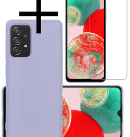 NoXx NoXx Samsung Galaxy A23 Hoesje Siliconen Met Screenprotector - Lila