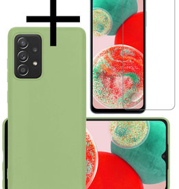 NoXx NoXx Samsung Galaxy A23 Hoesje Siliconen Met Screenprotector - Groen
