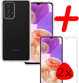 BASEY. BASEY. Samsung Galaxy A23 Hoesje Siliconen Met 2x Screenprotector - Transparant