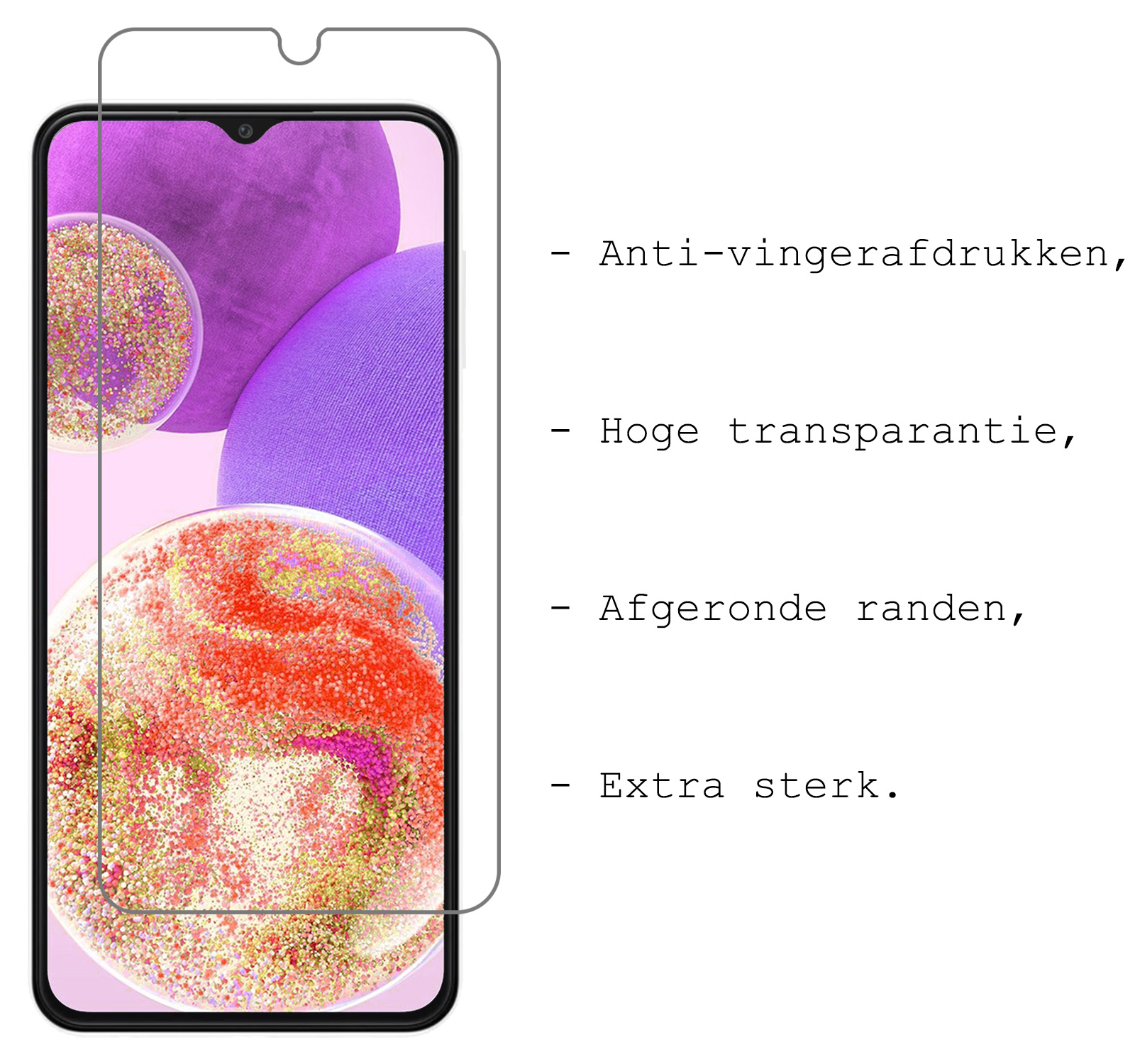 BASEY. Hoes Geschikt voor Samsung A23 Hoesje Siliconen Back Cover Case Met 2x Screenprotector - Hoesje Geschikt voor Samsung Galaxy A23 Hoes Cover Hoesje - Rood