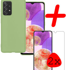 BASEY. BASEY. Samsung Galaxy A23 Hoesje Siliconen Met 2x Screenprotector - Groen
