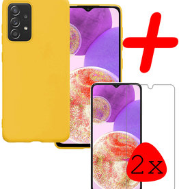 BASEY. BASEY. Samsung Galaxy A23 Hoesje Siliconen Met 2x Screenprotector - Geel