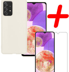 BASEY. BASEY. Samsung Galaxy A23 Hoesje Siliconen Met Screenprotector - Wit