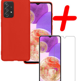 BASEY. BASEY. Samsung Galaxy A23 Hoesje Siliconen Met Screenprotector - Rood