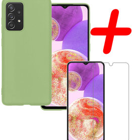 BASEY. BASEY. Samsung Galaxy A23 Hoesje Siliconen Met Screenprotector - Groen