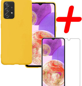 BASEY. BASEY. Samsung Galaxy A23 Hoesje Siliconen Met Screenprotector - Geel