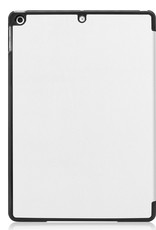 Nomfy Hoes Geschikt voor iPad 10.2 2020 Hoes Tri-fold Tablet Hoesje Case - Hoesje Geschikt voor iPad 8 Hoesje Hardcover Bookcase - Wit