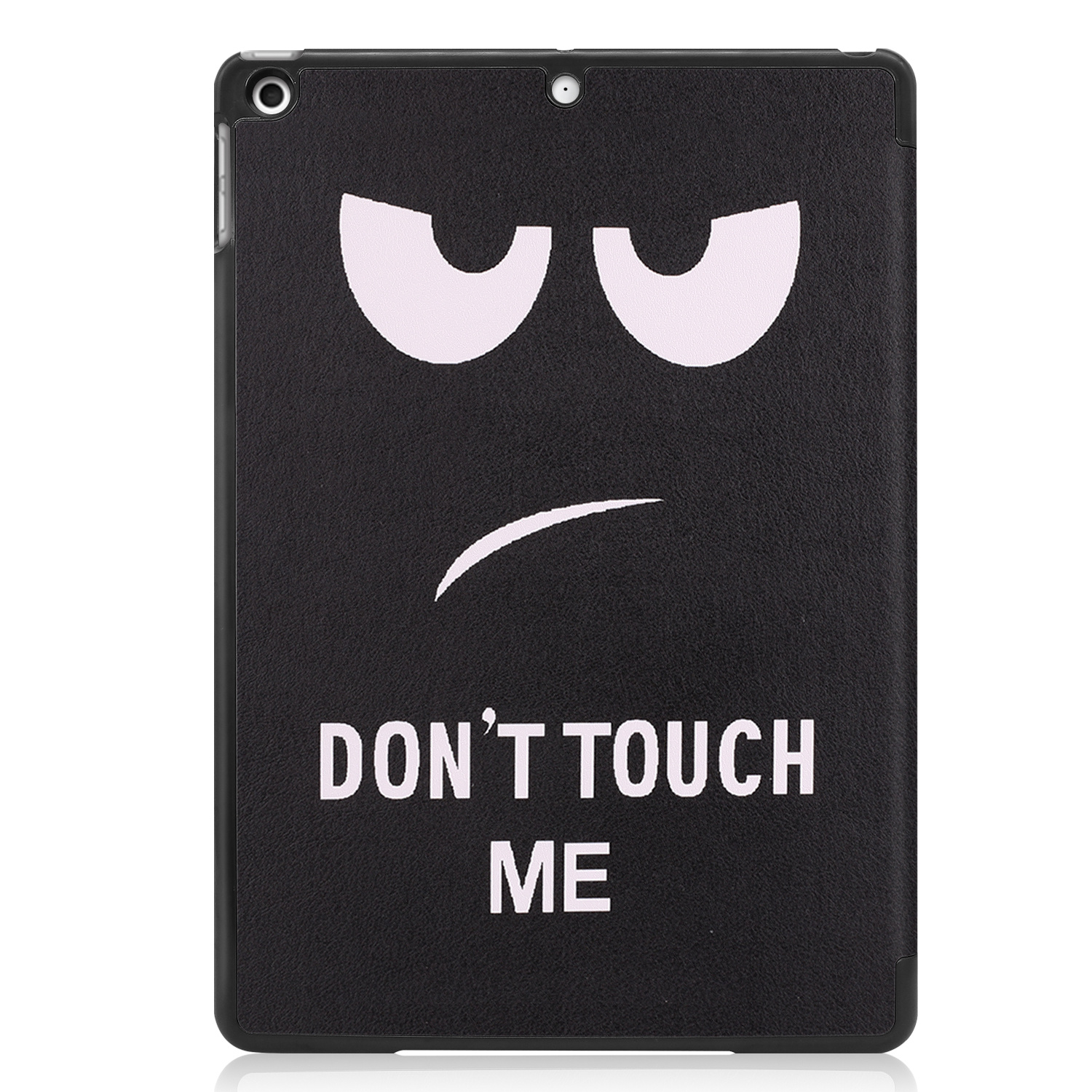 Nomfy Hoes Geschikt voor iPad 10.2 2020 Hoes Tri-fold Tablet Hoesje Case - Hoesje Geschikt voor iPad 8 Hoesje Hardcover Bookcase - Don't Touch Me