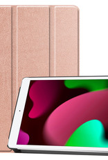 Nomfy Hoes Geschikt voor iPad 10.2 2020 Hoes Tri-fold Tablet Hoesje Case - Hoesje Geschikt voor iPad 8 Hoesje Hardcover Bookcase - Rosé goud