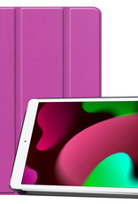 Nomfy Hoes Geschikt voor iPad 10.2 2020 Hoes Tri-fold Tablet Hoesje Case - Hoesje Geschikt voor iPad 8 Hoesje Hardcover Bookcase - Paars