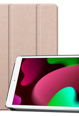 Nomfy Hoes Geschikt voor iPad 10.2 2020 Hoes Tri-fold Tablet Hoesje Case - Hoesje Geschikt voor iPad 8 Hoesje Hardcover Bookcase - Goud
