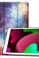 Nomfy Hoes Geschikt voor iPad 10.2 2020 Hoes Tri-fold Tablet Hoesje Case - Hoesje Geschikt voor iPad 8 Hoesje Hardcover Bookcase - Galaxy