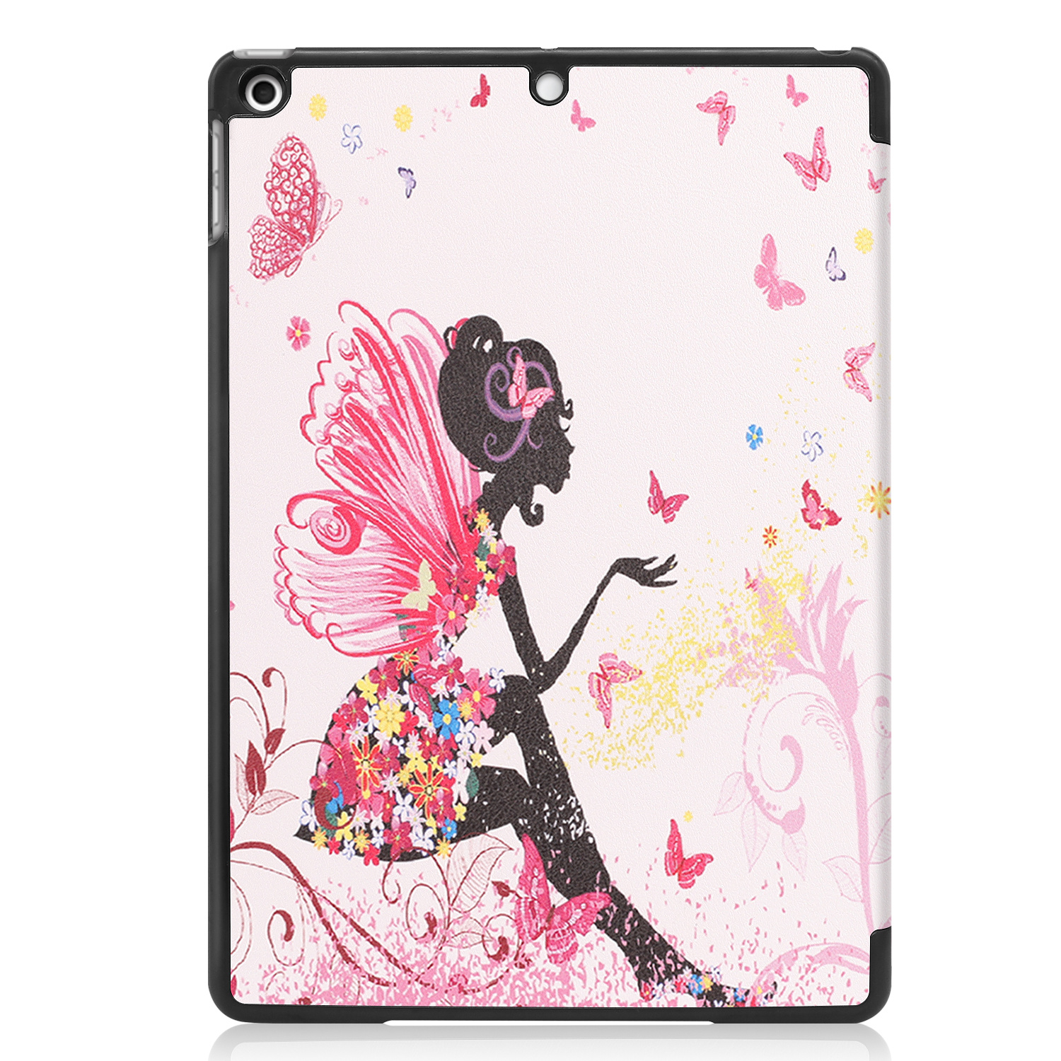Nomfy Hoes Geschikt voor iPad 10.2 2020 Hoes Tri-fold Tablet Hoesje Case - Hoesje Geschikt voor iPad 8 Hoesje Hardcover Bookcase - Elfje