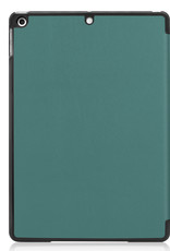 Nomfy Hoes Geschikt voor iPad 10.2 2020 Hoes Tri-fold Tablet Hoesje Case - Hoesje Geschikt voor iPad 8 Hoesje Hardcover Bookcase - Donkergroen
