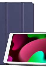 Nomfy Hoes Geschikt voor iPad 10.2 2020 Hoes Tri-fold Tablet Hoesje Case - Hoesje Geschikt voor iPad 8 Hoesje Hardcover Bookcase - Donkerblauw
