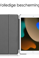 NoXx Hoesje Geschikt voor iPad 10.2 2020 Hoesje Case Hard Cover Hoes Book Case - Wit