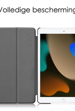 NoXx Hoesje Geschikt voor iPad 10.2 2020 Hoesje Case Hard Cover Hoes Book Case - Grijs