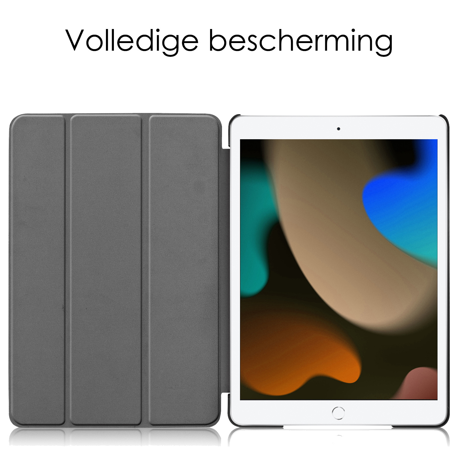 NoXx Hoesje Geschikt voor iPad 10.2 2020 Hoesje Case Hard Cover Hoes Book Case - Grijs