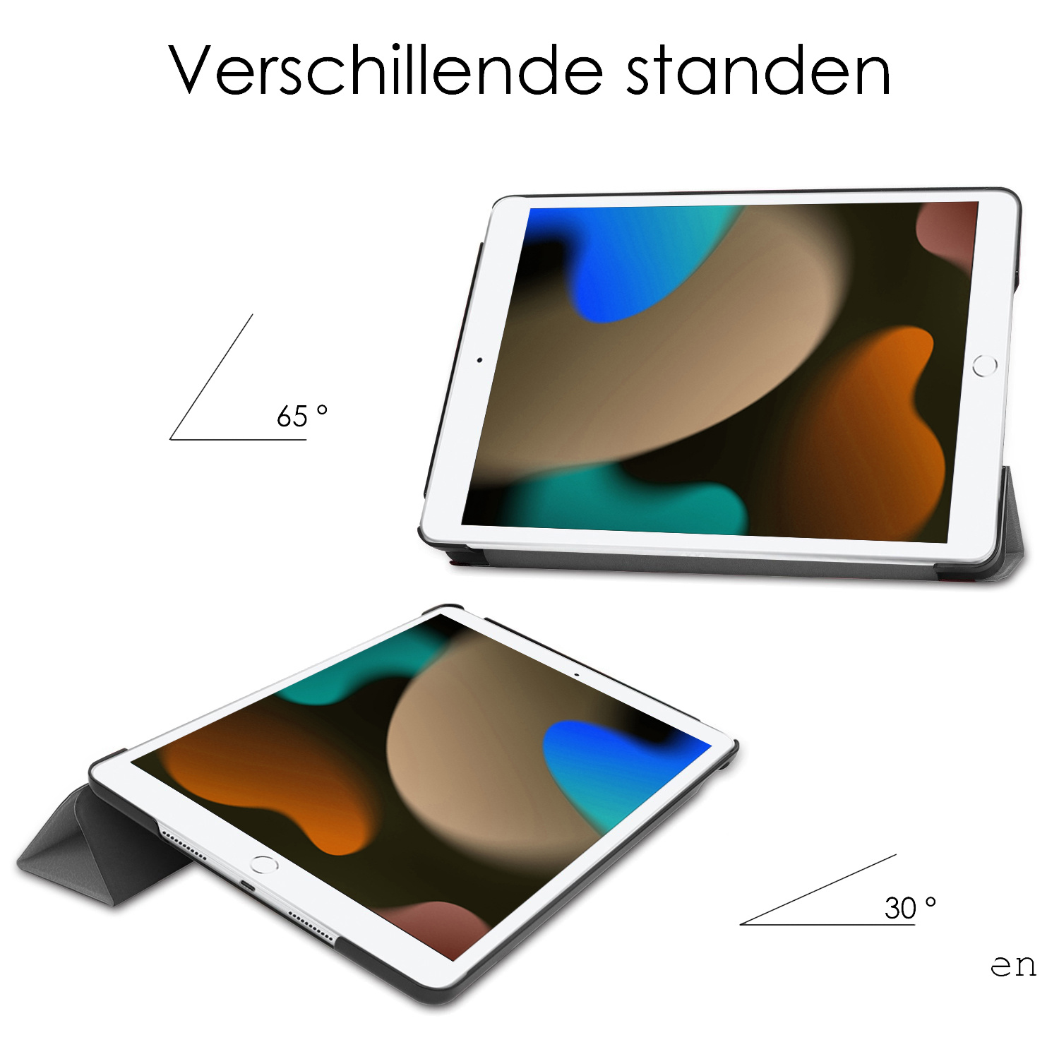 NoXx Hoesje Geschikt voor iPad 10.2 2020 Hoesje Case Hard Cover Hoes Book Case - Grijs