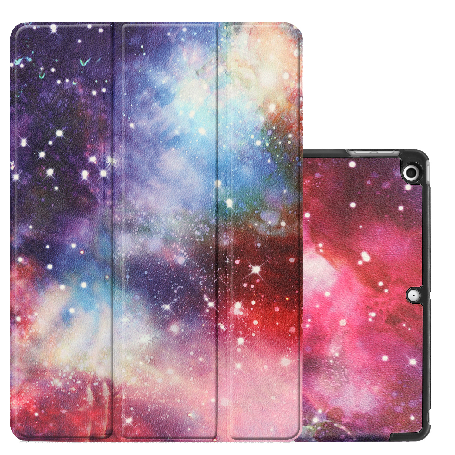 NoXx Hoesje Geschikt voor iPad 10.2 2020 Hoesje Case Hard Cover Hoes Book Case - Galaxy