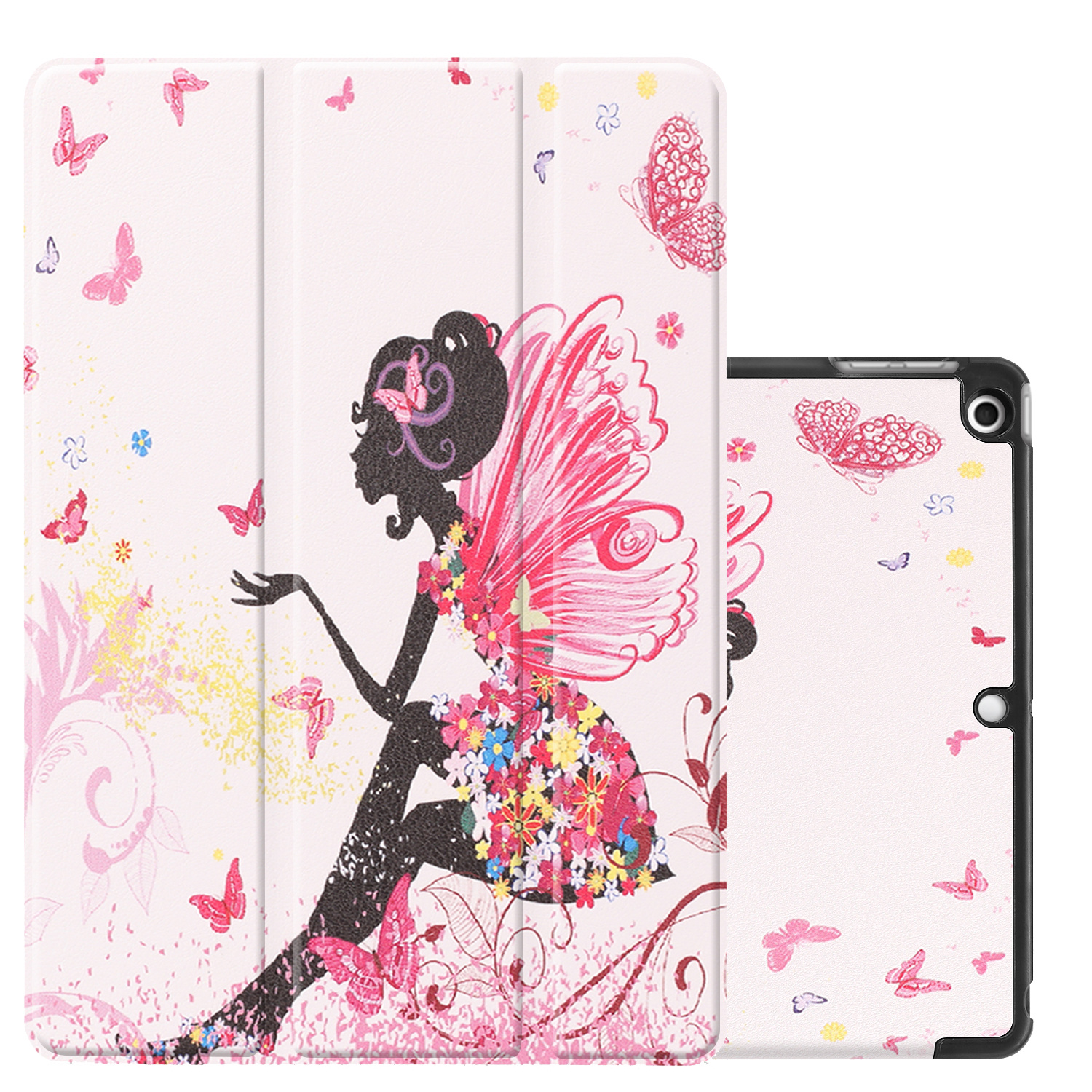 NoXx Hoesje Geschikt voor iPad 10.2 2020 Hoesje Case Hard Cover Hoes Book Case - Elfje