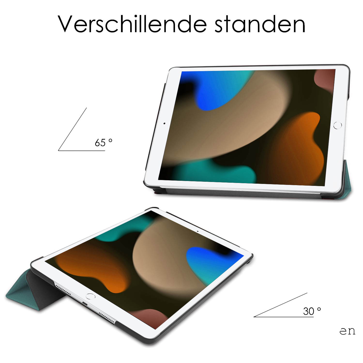 NoXx Hoesje Geschikt voor iPad 10.2 2020 Hoesje Case Hard Cover Hoes Book Case - Donkergroen