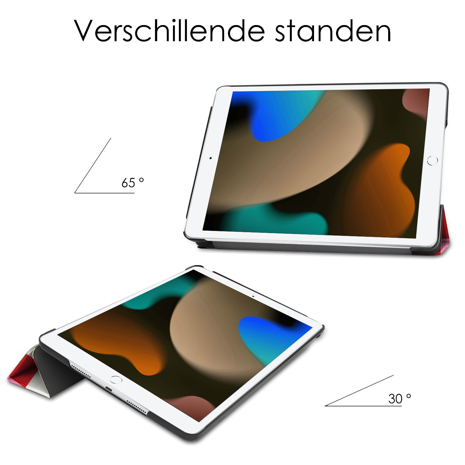 NoXx Hoesje Geschikt voor iPad 10.2 2020 Hoesje Case Hard Cover Hoes Book Case - Blokken