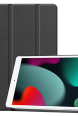 BASEY. Hoesje Geschikt voor iPad 10.2 2020 Hoes Case Tablet Hoesje Tri-fold - Hoes Geschikt voor iPad 8 Hoesje Hard Cover Bookcase Hoes - Zwart