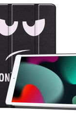 BASEY. Hoesje Geschikt voor iPad 10.2 2020 Hoes Case Tablet Hoesje Tri-fold - Hoes Geschikt voor iPad 8 Hoesje Hard Cover Bookcase Hoes - Don't Touch Me