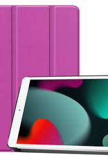 BASEY. Hoesje Geschikt voor iPad 10.2 2020 Hoes Case Tablet Hoesje Tri-fold - Hoes Geschikt voor iPad 8 Hoesje Hard Cover Bookcase Hoes - Paars