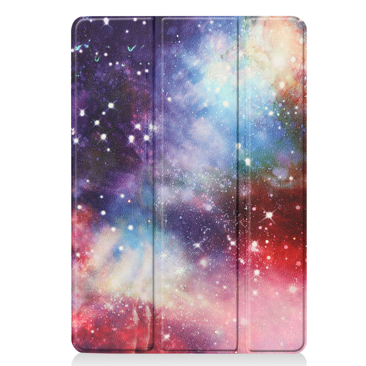 BASEY. Hoesje Geschikt voor iPad 10.2 2020 Hoes Case Tablet Hoesje Tri-fold - Hoes Geschikt voor iPad 8 Hoesje Hard Cover Bookcase Hoes - Galaxy
