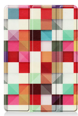 BASEY. Hoesje Geschikt voor iPad 10.2 2021 Hoes Case Tablet Hoesje Tri-fold - Hoes Geschikt voor iPad 9 Hoesje Hard Cover Bookcase Hoes - Blokken