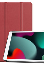 BASEY. Hoesje Geschikt voor iPad 10.2 2021 Hoes Case Tablet Hoesje Tri-fold - Hoes Geschikt voor iPad 9 Hoesje Hard Cover Bookcase Hoes - Donkerrood