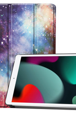 BASEY. Hoesje Geschikt voor iPad 10.2 2021 Hoes Case Tablet Hoesje Tri-fold - Hoes Geschikt voor iPad 9 Hoesje Hard Cover Bookcase Hoes - Galaxy