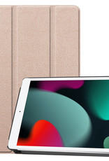 BASEY. Hoesje Geschikt voor iPad 10.2 2021 Hoes Case Tablet Hoesje Tri-fold - Hoes Geschikt voor iPad 9 Hoesje Hard Cover Bookcase Hoes - Goud