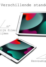 BASEY. Hoesje Geschikt voor iPad 10.2 2021 Hoes Case Tablet Hoesje Tri-fold - Hoes Geschikt voor iPad 9 Hoesje Hard Cover Bookcase Hoes - Lichtblauw