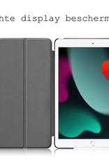 BASEY. Hoesje Geschikt voor iPad 10.2 2021 Hoes Case Tablet Hoesje Tri-fold - Hoes Geschikt voor iPad 9 Hoesje Hard Cover Bookcase Hoes - Lichtblauw
