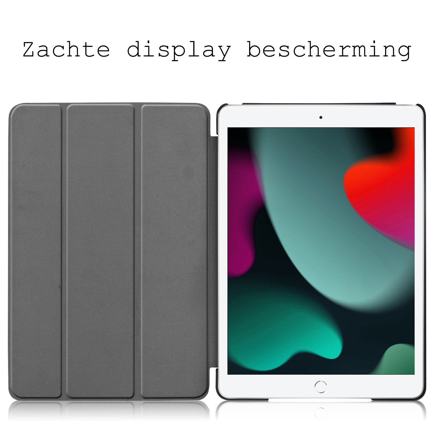 BASEY. Hoesje Geschikt voor iPad 10.2 2021 Hoes Case Tablet Hoesje Tri-fold - Hoes Geschikt voor iPad 9 Hoesje Hard Cover Bookcase Hoes - Lichtblauw