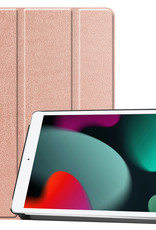 BASEY. Hoesje Geschikt voor iPad 10.2 2021 Hoes Case Tablet Hoesje Tri-fold - Hoes Geschikt voor iPad 9 Hoesje Hard Cover Bookcase Hoes - Rosé goud