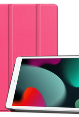 BASEY. Hoesje Geschikt voor iPad 10.2 2021 Hoes Case Tablet Hoesje Tri-fold - Hoes Geschikt voor iPad 9 Hoesje Hard Cover Bookcase Hoes - Roze