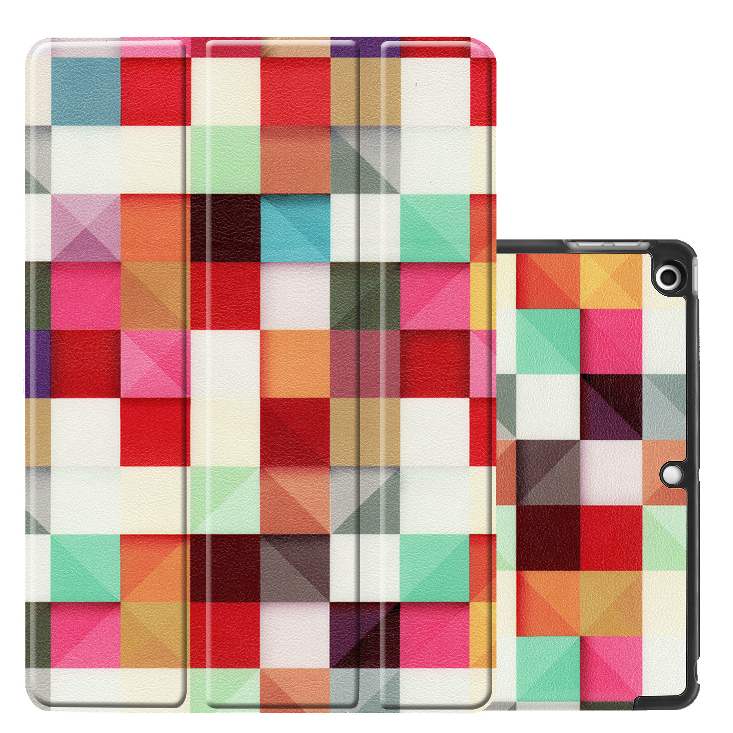 NoXx Hoesje Geschikt voor iPad 10.2 2021 Hoesje Case Hard Cover Hoes Book Case - Blokken