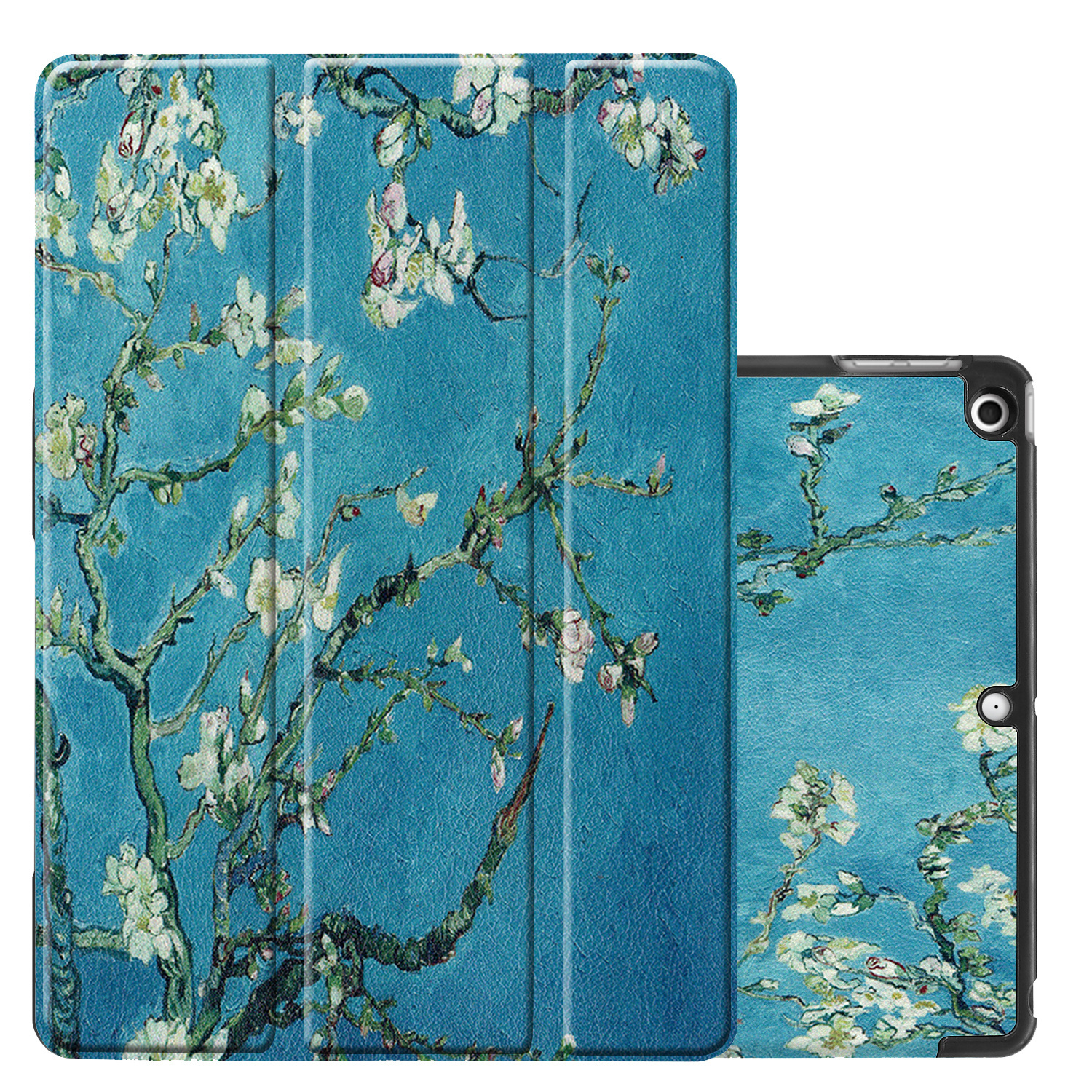 NoXx Hoesje Geschikt voor iPad 10.2 2021 Hoesje Case Hard Cover Hoes Book Case - Bloesem