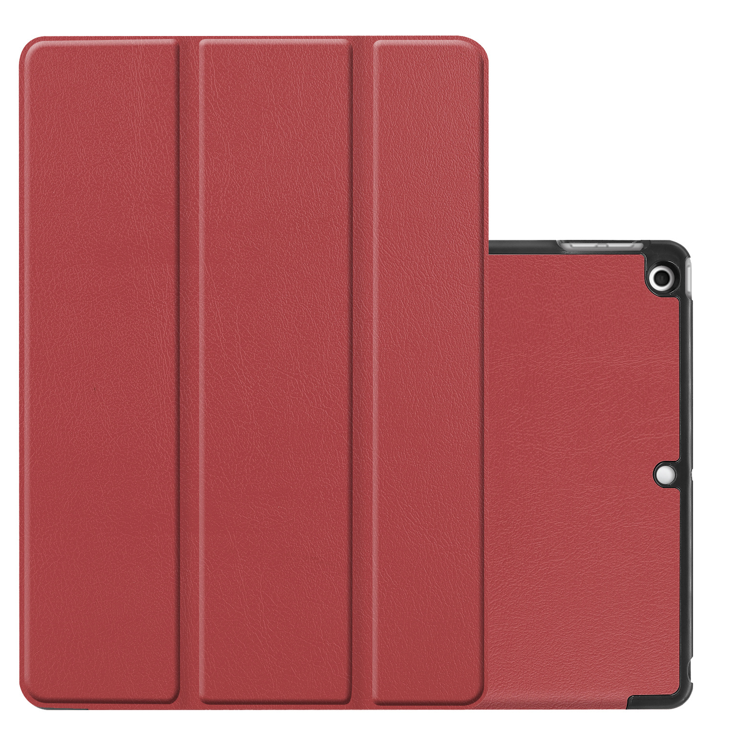 NoXx Hoesje Geschikt voor iPad 10.2 2021 Hoesje Case Hard Cover Hoes Book Case - Donkerrood