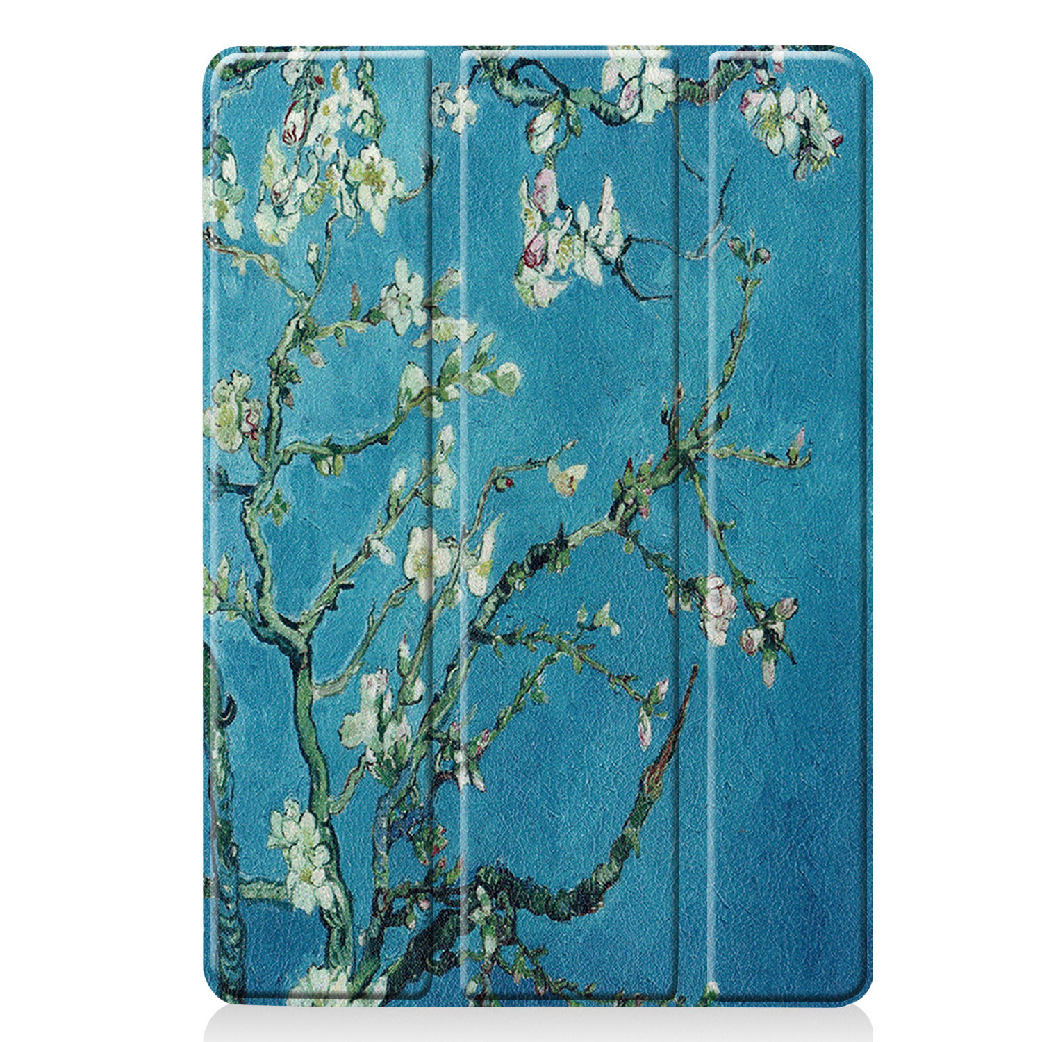 Nomfy Hoes Geschikt voor iPad 10.2 2021 Hoes Tri-fold Tablet Hoesje Case - Hoesje Geschikt voor iPad 9 Hoesje Hardcover Bookcase - Bloesem