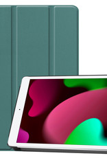 Nomfy Hoes Geschikt voor iPad 10.2 2021 Hoes Tri-fold Tablet Hoesje Case - Hoesje Geschikt voor iPad 9 Hoesje Hardcover Bookcase - Donkergroen