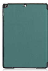 Nomfy Hoes Geschikt voor iPad 10.2 2021 Hoes Tri-fold Tablet Hoesje Case - Hoesje Geschikt voor iPad 9 Hoesje Hardcover Bookcase - Donkergroen