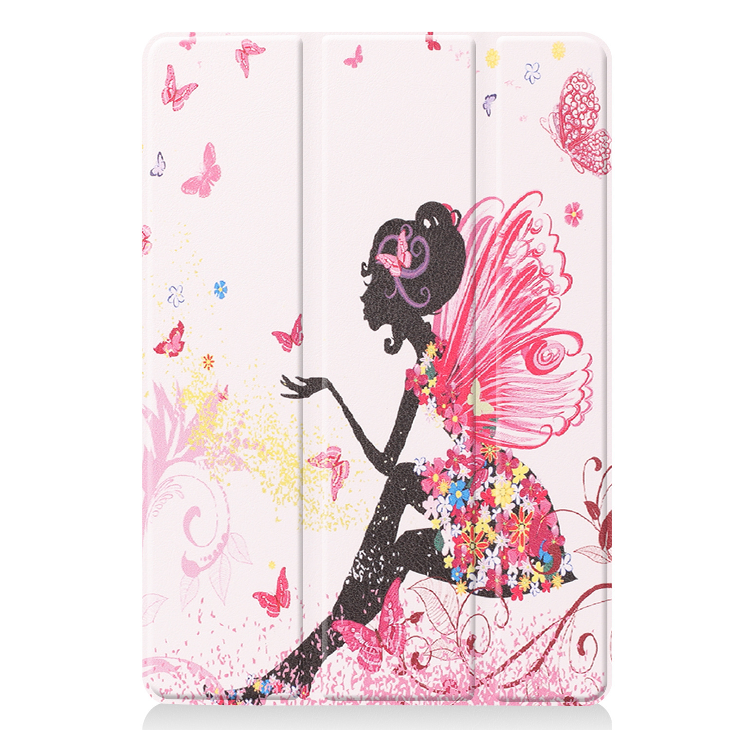 Nomfy Hoes Geschikt voor iPad 10.2 2021 Hoes Tri-fold Tablet Hoesje Case - Hoesje Geschikt voor iPad 9 Hoesje Hardcover Bookcase - Elfje