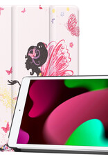 Nomfy Hoes Geschikt voor iPad 10.2 2021 Hoes Tri-fold Tablet Hoesje Case - Hoesje Geschikt voor iPad 9 Hoesje Hardcover Bookcase - Elfje