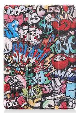 Nomfy Hoes Geschikt voor iPad 10.2 2021 Hoes Tri-fold Tablet Hoesje Case - Hoesje Geschikt voor iPad 9 Hoesje Hardcover Bookcase - Graffity